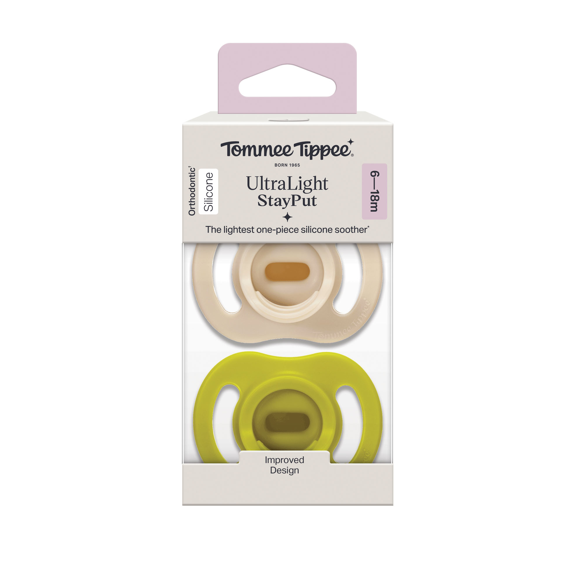 Tommee Tippee Ultra Light Silicone Stay Put Soother 6 to 18 Months 2 Pack 